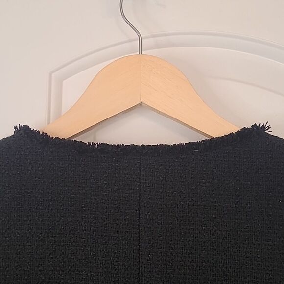 Ann Taylor Black Tweed Flared Peplum Blazer Jacket Size 6 - Picture 6 of 11